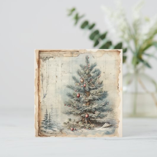 Blue Christmas Tree Kaart (Staand voorkant)