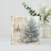  Blue Christmas Tree Kaart (Staand voorkant)