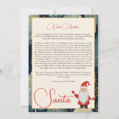 Blue Christmas Tree Letter van Santa Kaart (Voorkant)