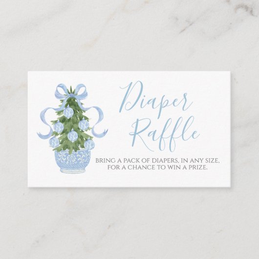 Blue Christmas Tree Luier Raffle Kaart (Voorkant)