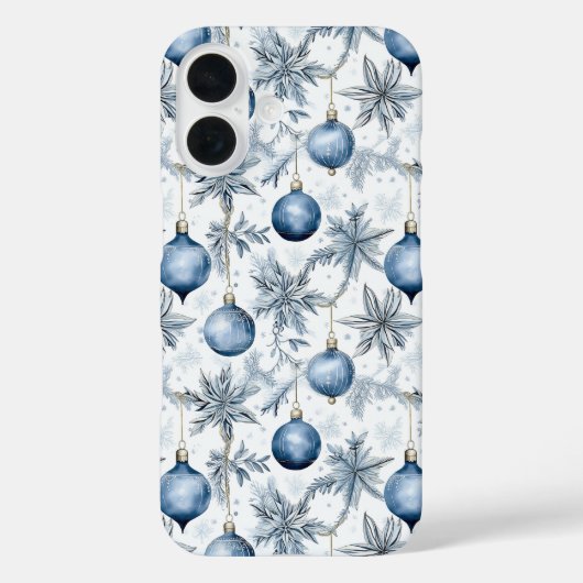 Blue Christmas Tree Ornamenten Pattern Case-Mate iPhone Case (Achterkant)