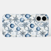 Blue Christmas Tree Ornamenten Pattern Case-Mate iPhone Case (Achterkant (horizontaal))