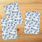 Blue Christmas Tree Ornamenten Pattern Pokerkaarten