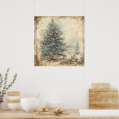  Blue Christmas Tree Poster (Keuken)