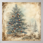  Blue Christmas Tree Poster