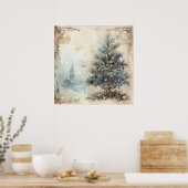  Blue Christmas Tree Poster (Keuken)
