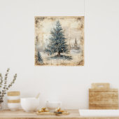  Blue Christmas Tree Poster (Keuken)