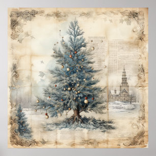  Blue Christmas Tree Poster