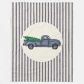  Blue Christmas Tree Truck Grote Deken (Voorkant)