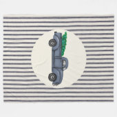  Blue Christmas Tree Truck Grote Deken (Voorkant (Horizontaal))