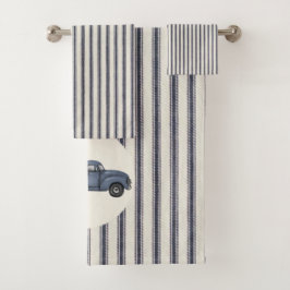  Blue Christmas Tree Truck Handdoek Set