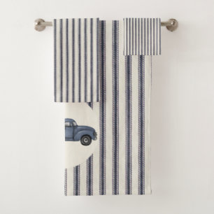  Blue Christmas Tree Truck Handdoek Set