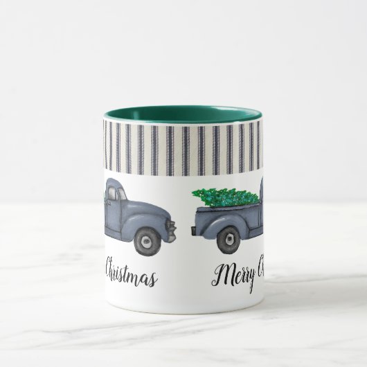  Blue Christmas Tree Truck Mok (Midden)