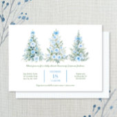 Blue Christmas Trees 2 Boy Baby Shower Kaart