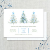 Blue Christmas Trees Boy Baby shower Invitation Kaart