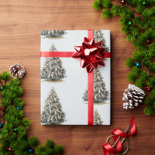 Blue Christmas Trees Cadeaupapier (Feestdagen Geschenken)