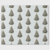 Blue Christmas Trees Cadeaupapier (Vlak)