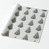 Blue Christmas Trees Cadeaupapier (Uitgerold)