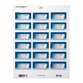 Blue Christmas Trees Christmas Kaart Adresetikette Etiket (Full Sheet)