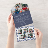 Blue Christmas Trifold Kaart (Afscheurbaar)