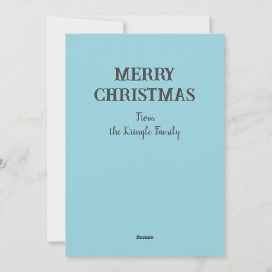 Blue Christmas Village Art Holiday Flat Kaart (Achterkant)