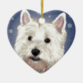 BLUE CHRISTMAS westie Keramisch Ornament (Voorkant)