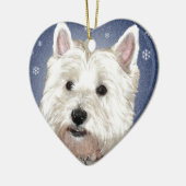 BLUE CHRISTMAS westie Keramisch Ornament (Links)