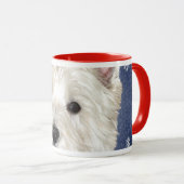 BLUE CHRISTMAS westie Mok (Voorkant rechts)