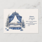 Blue Christmas Wieg Baby shower Diapper Raffle Informatiekaartje (Voorkant)