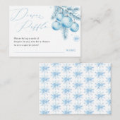 Blue Christmas Winter Boy Diaper Raffle Informatiekaartje (Voorkant / Achterkant)