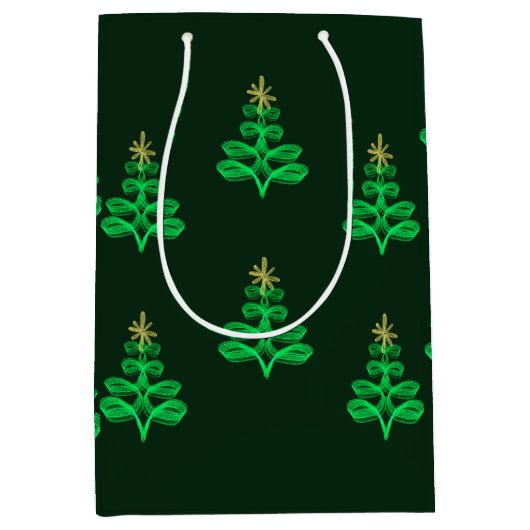 Blue Christmas wrapping paper  Medium Cadeauzakje (Voorkant)