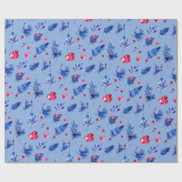 Blue Christmas wrapping paper roll Cadeaupapier
