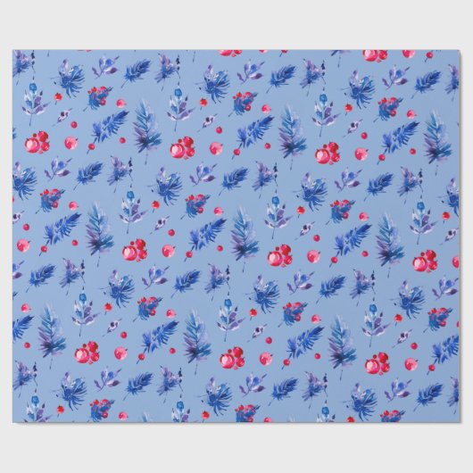 Blue Christmas wrapping paper roll Cadeaupapier (Vlak)
