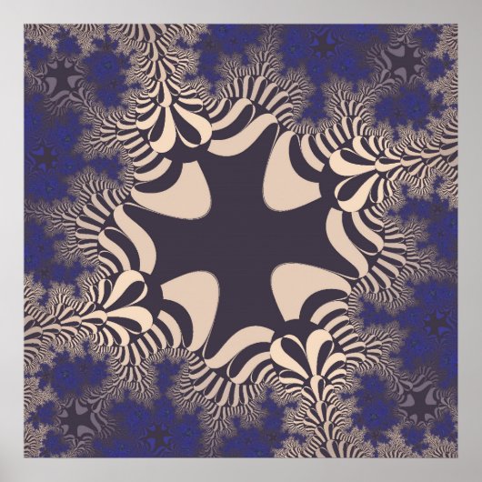 Blue Chrome Cross Poster (Voorkant)