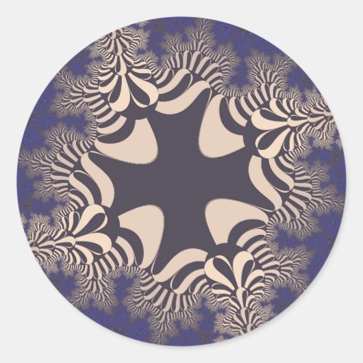 Blue Chrome Cross Ronde Sticker (Voorkant)