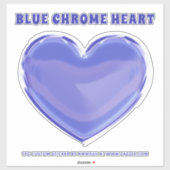 Blue Chrome Custom Heart Sticker (Vel)