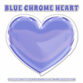 Blue Chrome Custom Heart Sticker (Voorkant)