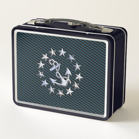 Blue Chrome like Yacht Flag Automotive Grille (Achterkant)