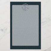 Blue Chrome like Yacht Flag Automotive Grille Briefpapier (Voorkant)