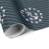 Blue Chrome like Yacht Flag Automotive Grille Cadeaupapier (Rol Hoek)