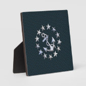 Blue Chrome like Yacht Flag Automotive Grille Fotoplaat (Voorkant)