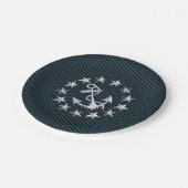 Blue Chrome like Yacht Flag Automotive Grille Papieren Bordje (Gekanteld)