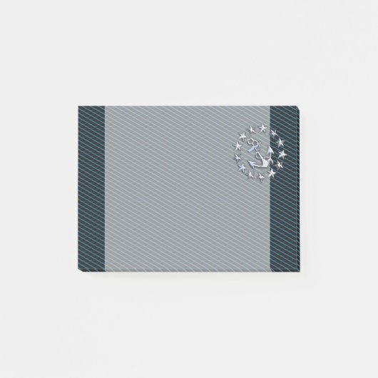 Blue Chrome like Yacht Flag Automotive Grille Post-it® Notes (Voorkant)