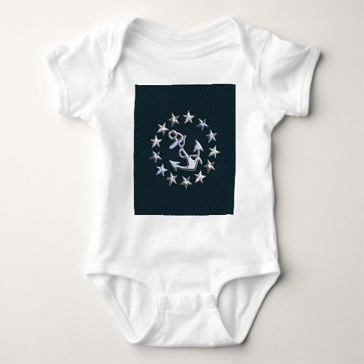 Blue Chrome like Yacht Flag Automotive Grille Romper (Voorkant)