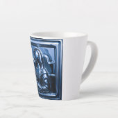 Blue Chrome Mona Relief Latte Mok (Rechterhoek)