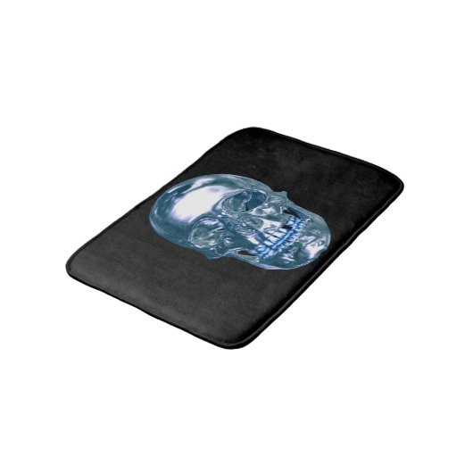 Blue Chrome Skull Bath Mat (Gekanteld)