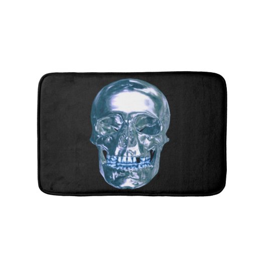 Blue Chrome Skull Bath Mat (Voorkant)