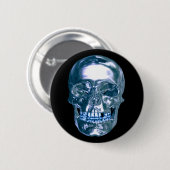 Blue Chrome Skull Button (Voorkant /achterkant)