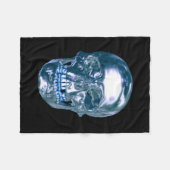 Blue Chrome Skull Fleece Blanket Deken (Voorkant (Horizontaal))