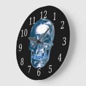 Blue Chrome Skull Grote Klok (Hoek)